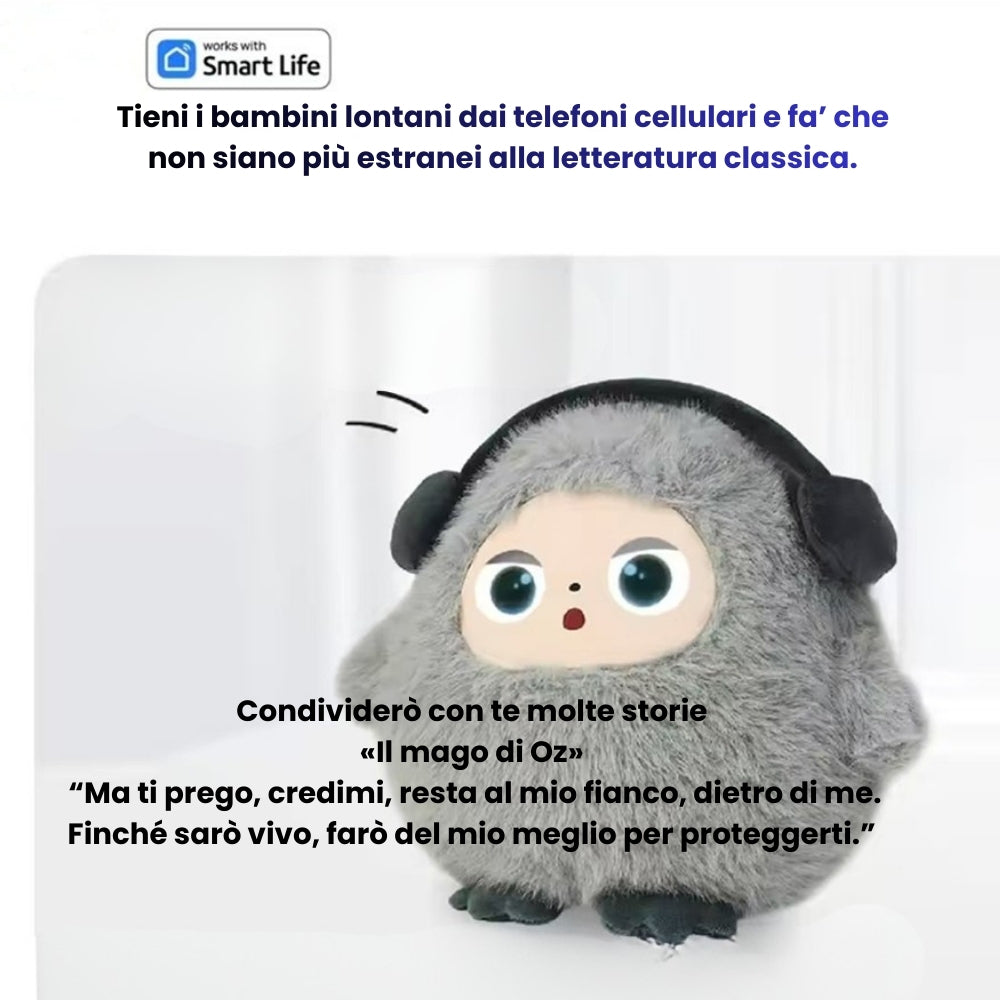 Peluche AI con voce intelligente e occhi LED, compagno interattivo per bambini™