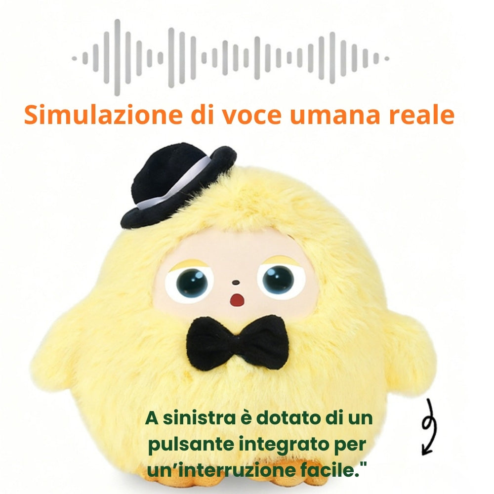 Peluche AI con voce intelligente e occhi LED, compagno interattivo per bambini™