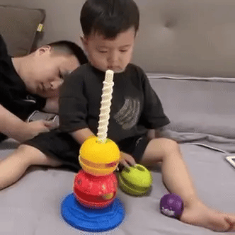 Torre Giocattolo Educativa con Impilamento a Rotazione