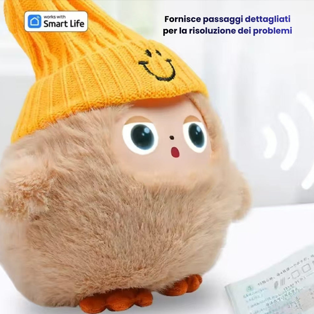 Peluche AI con voce intelligente e occhi LED, compagno interattivo per bambini™