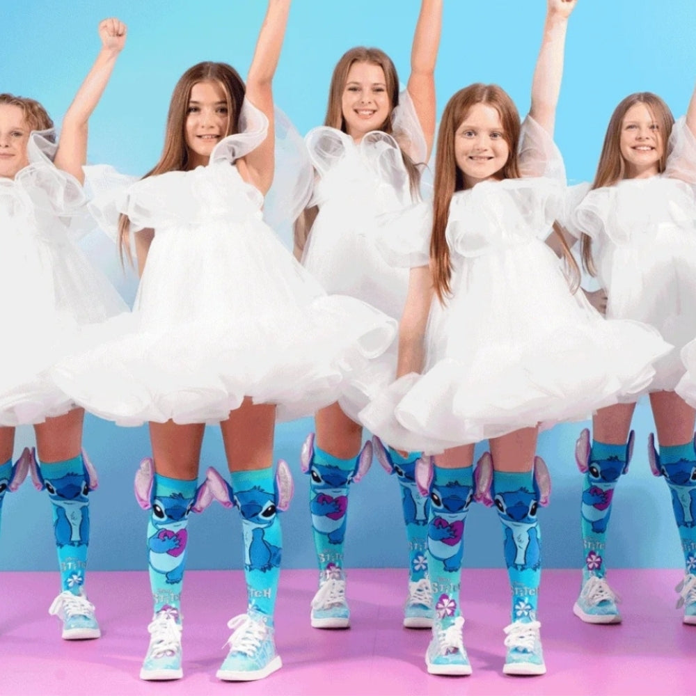 Calzini alti al ginocchio neutri- STITCH  con design 3D delle orecchie fatte a mano™