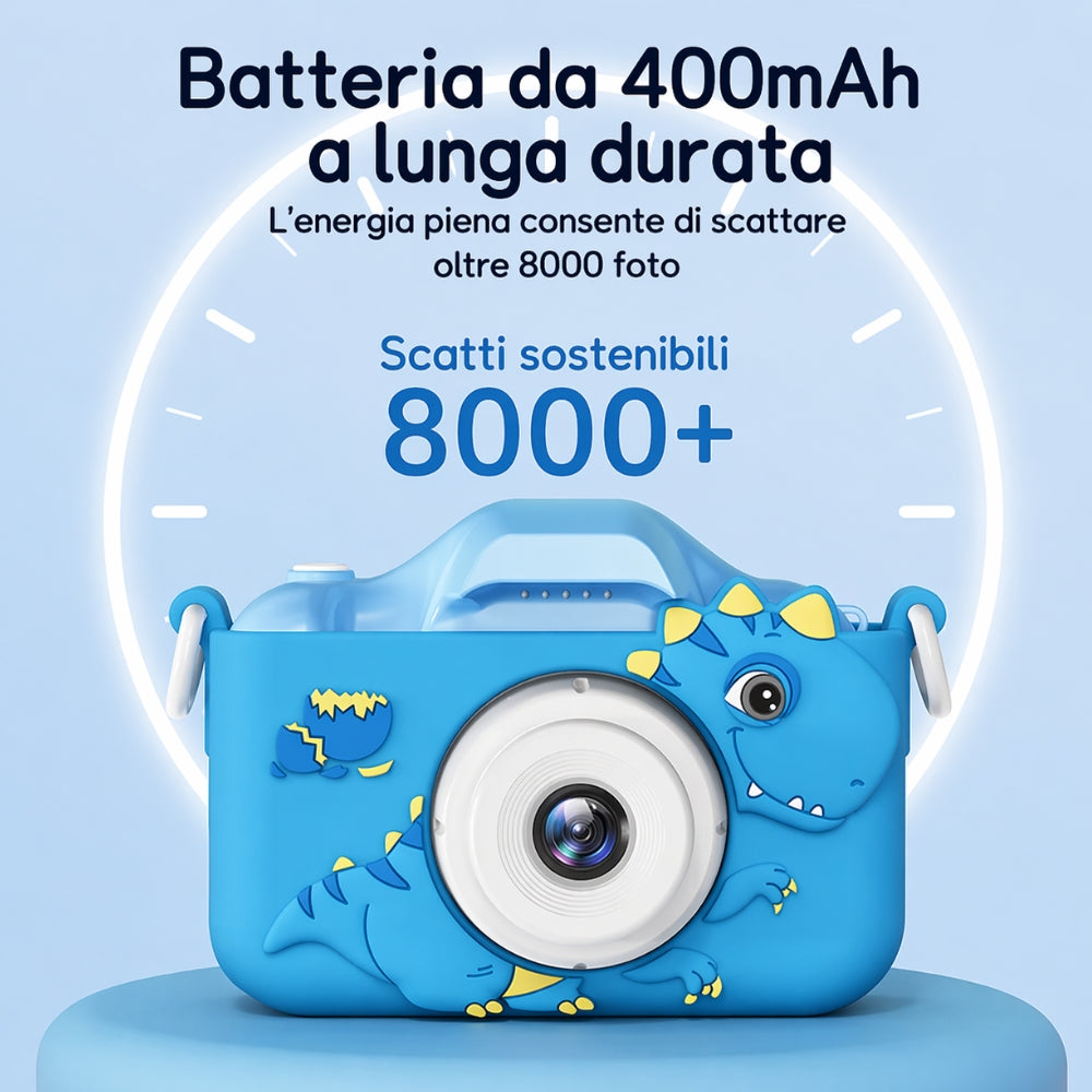 Fotocamere digitali unicorno🦄 e dinosauri 🦕per bambini/ragazzi e ragazze 1080P HD 8x Zoom