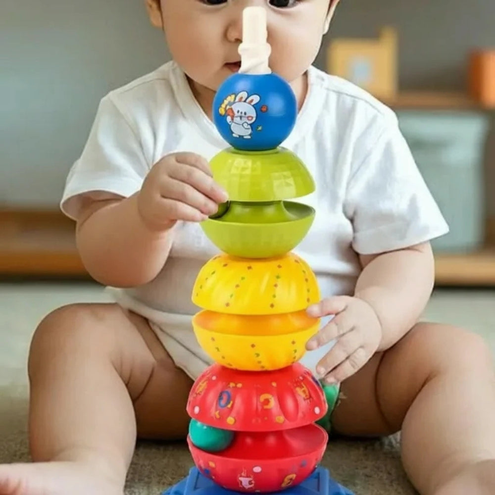 Torre Giocattolo Educativa con Impilamento a Rotazione