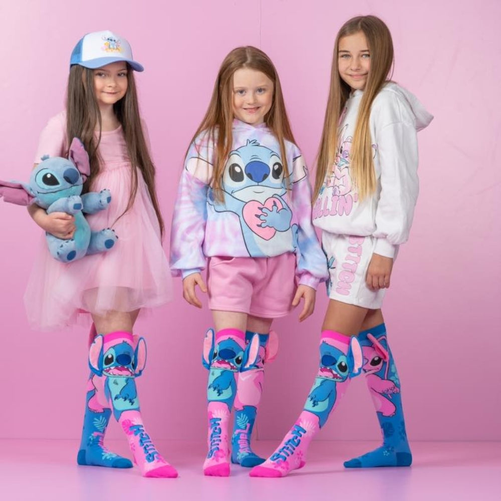 Calzini alti al ginocchio neutri- STITCH  con design 3D delle orecchie fatte a mano™