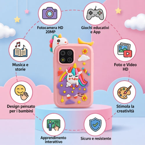 Telefono Giocattolo Educativo per Bambini, Smartphone Interattivo con Funzioni Didattiche
