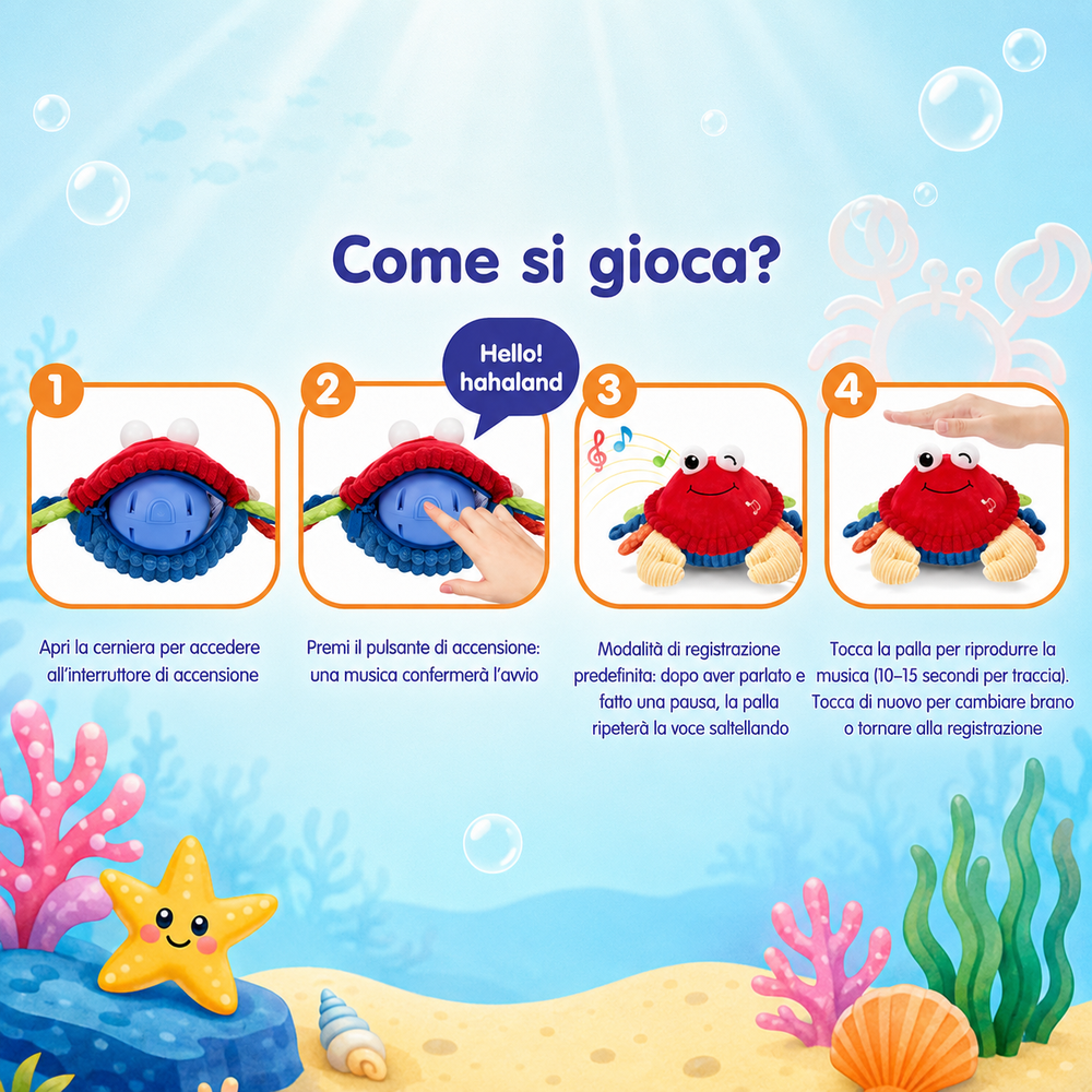 Crabby GO™- Il Granchietto Interattivo che insegna a gattonare giocando