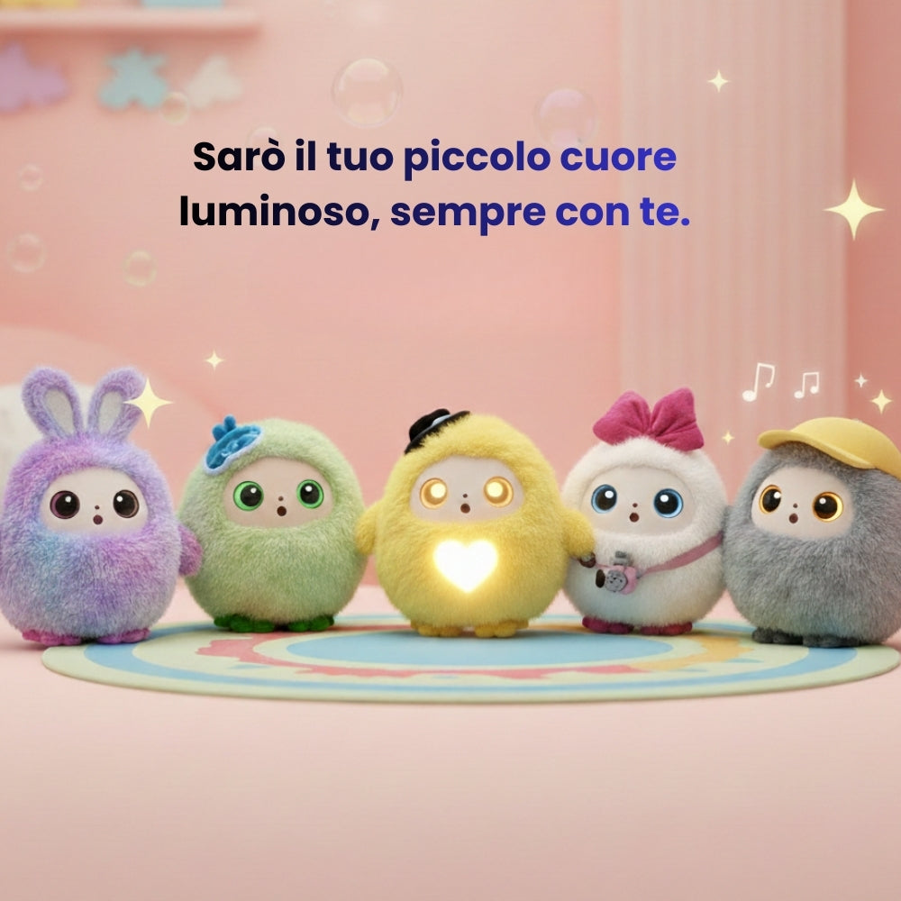 Peluche AI con voce intelligente e occhi LED, compagno interattivo per bambini™