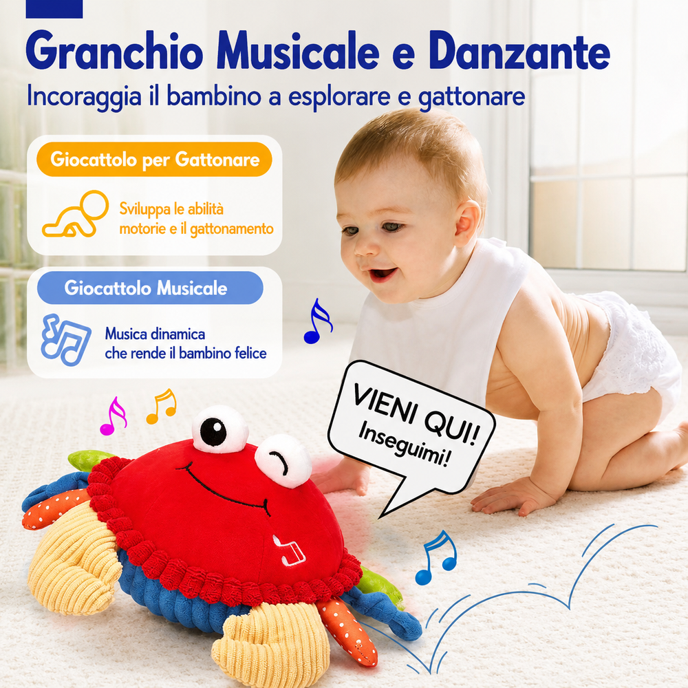 Crabby GO™- Il Granchietto Interattivo che insegna a gattonare giocando