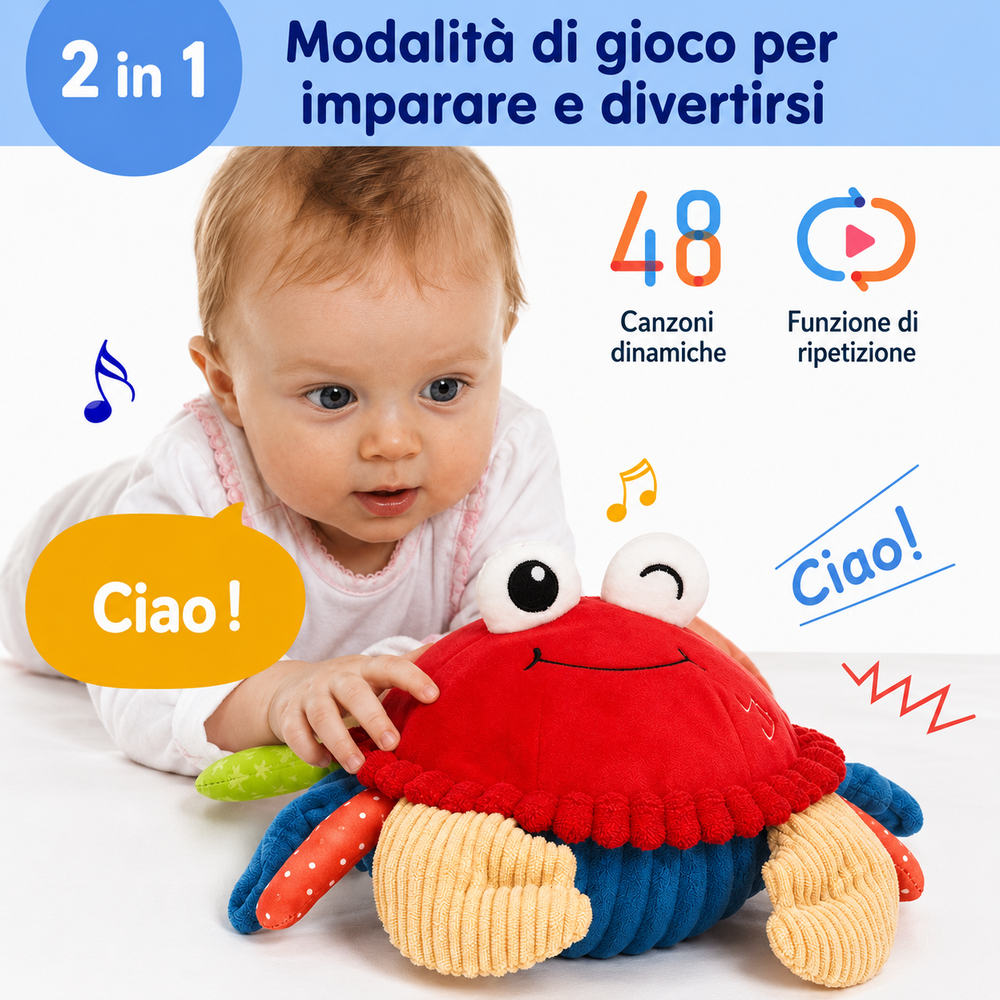 Crabby GO™- Il Granchietto Interattivo che insegna a gattonare giocando