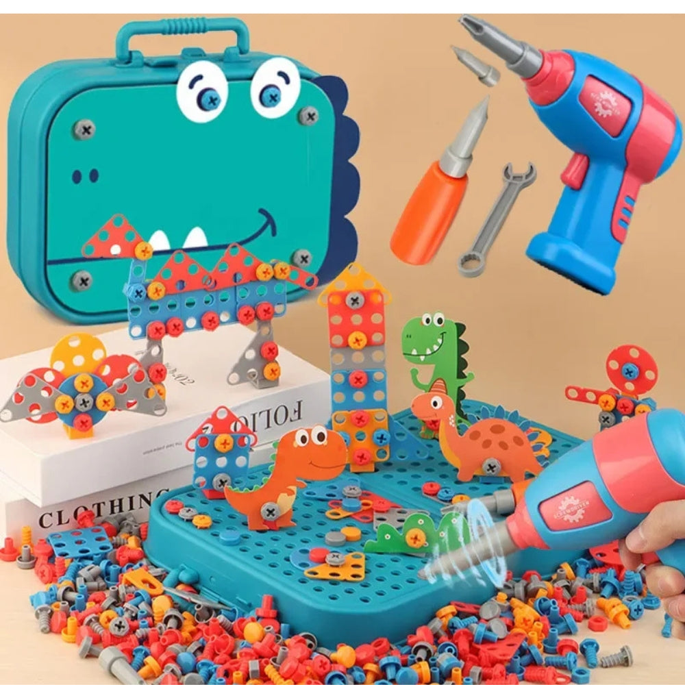 Set di costruzioni Montessori con un simpatico design a forma di dinosauro