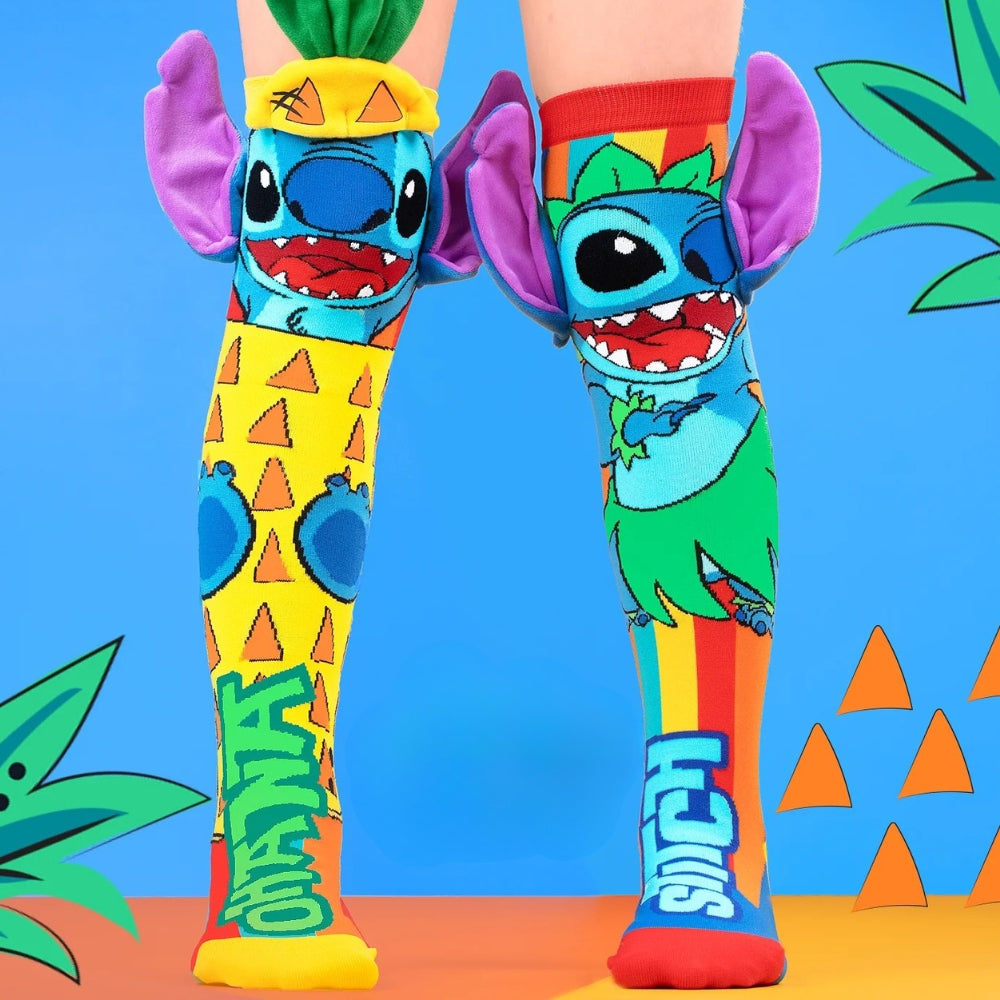 Calzini alti al ginocchio neutri- STITCH  con design 3D delle orecchie fatte a mano™