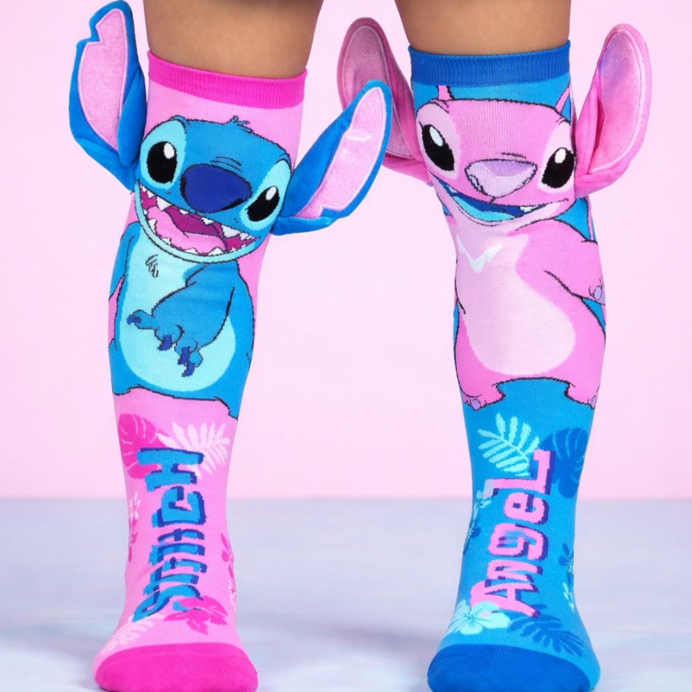 Calzini alti al ginocchio neutri- STITCH  con design 3D delle orecchie fatte a mano™