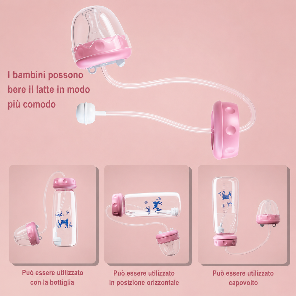 Biberon anticoliche  a collo largo 3 in 1 a mani libere da 300 ml
