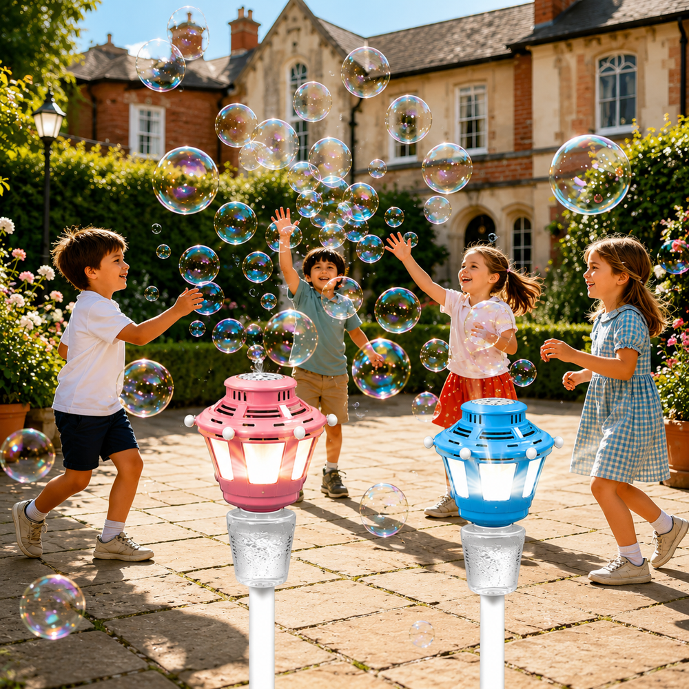 BubbleTorch™ – Il Lampione delle Bolle Magiche con Luci e Musica Integrate