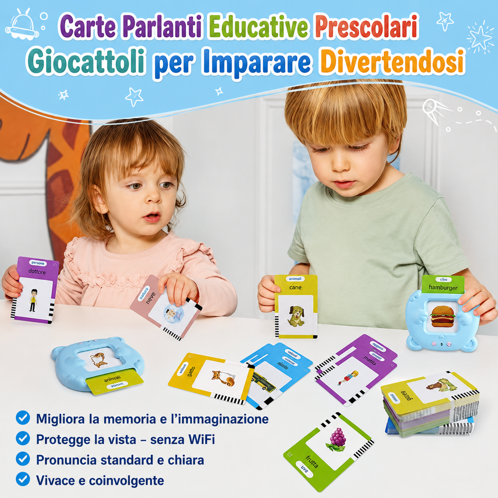 Parla & Impara™– Schede Parlanti Bilingue Italiano e Inglese (224 Parole)