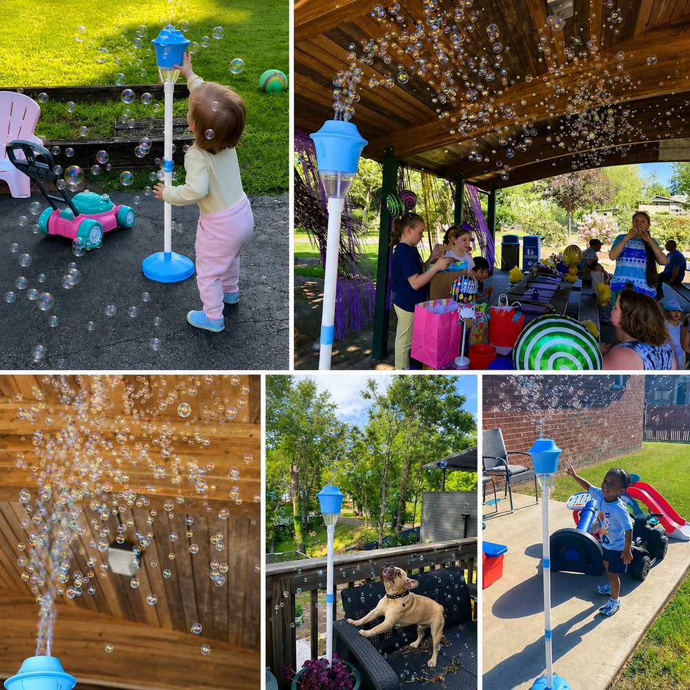 BubbleTorch™ – Il Lampione delle Bolle Magiche con Luci e Musica Integrate