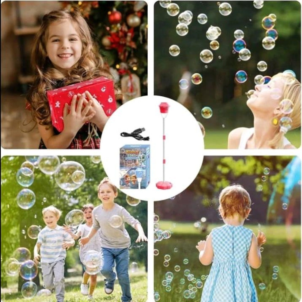 BubbleTorch™ – Il Lampione delle Bolle Magiche con Luci e Musica Integrate