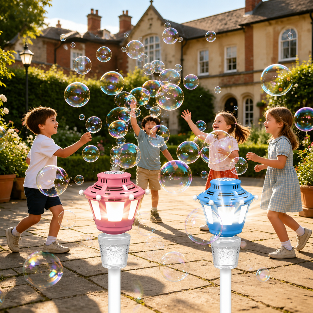 BubbleTorch™ – Il Lampione delle Bolle Magiche con Luci e Musica Integrate