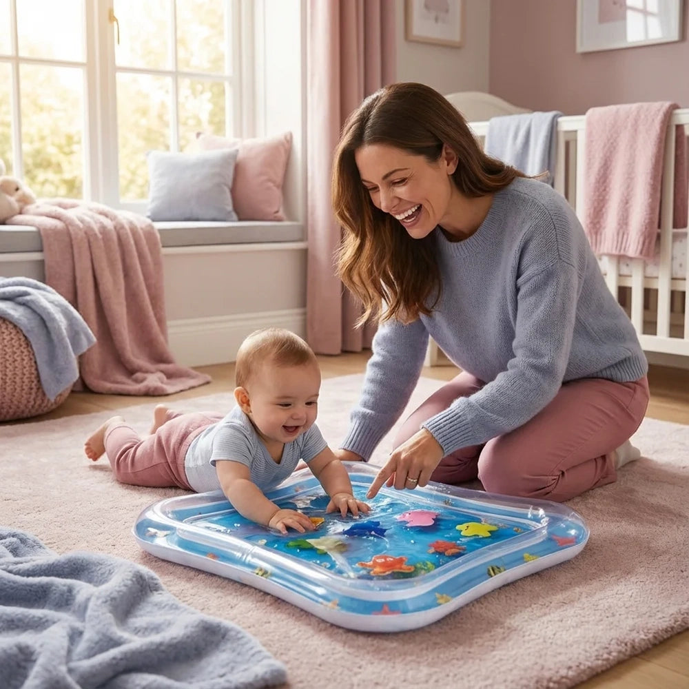Ocean Baby™ | Tappetino ad Acqua Sensoriale per Neonati – Tummy Time Educativo