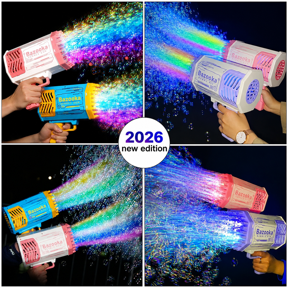 💥 Bubble Bazooka Pro™ – Pistola Sparabolle LED a 69 Fori
