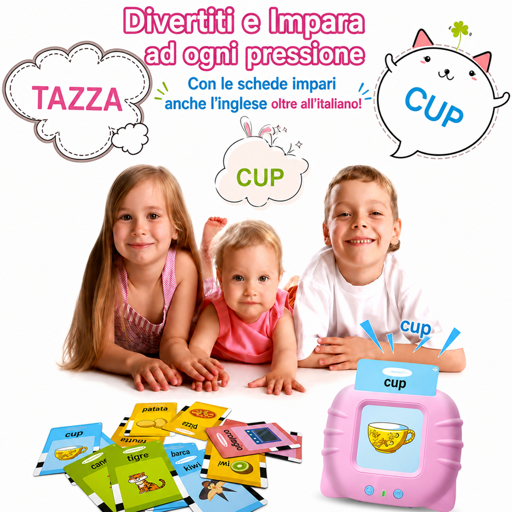 Parla & Impara™– Schede Parlanti Bilingue Italiano e Inglese (224 Parole)